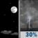Thursday Night: Mostly Clear then Chance Showers And Thunderstorms