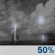 Saturday Night: A chance of showers and thunderstorms. Mostly cloudy, with a low around 71. Chance of precipitation is 50%. Saturday Night: Chance Showers And Thunderstorms